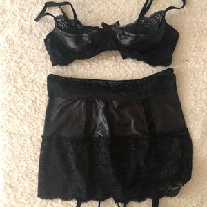 Black garter lingerie
